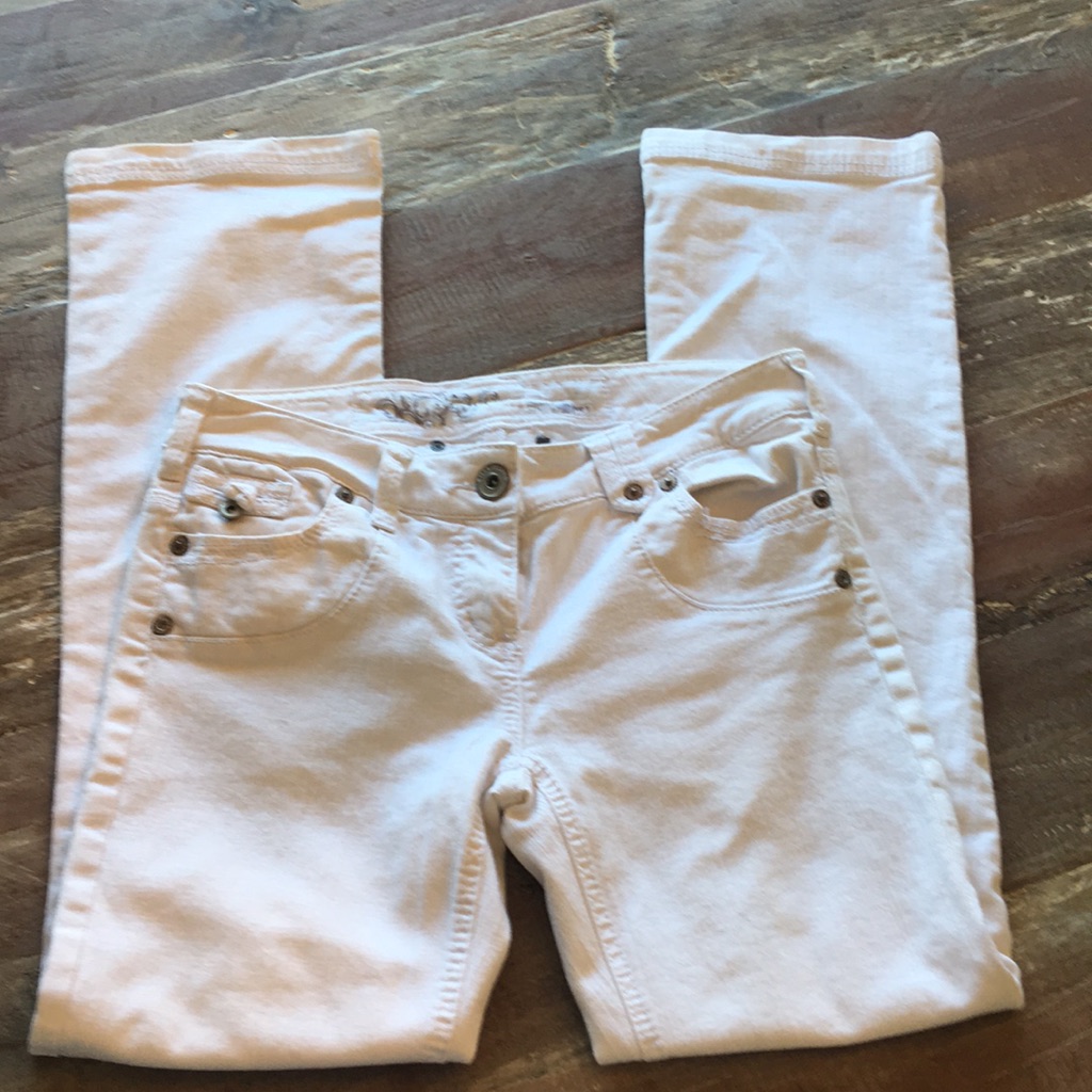 River Island Brand White Straight Leg Jeans 8